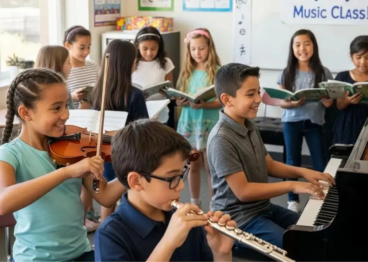 Students learning music and performance through GrittyTech online classes.