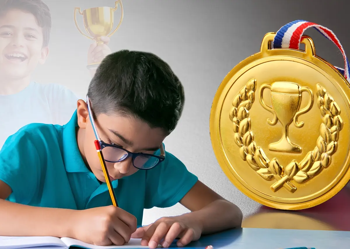 Students preparing for Maths, Science, and English Olympiads with GrittyTech.